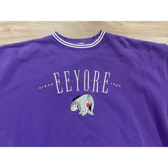 Disney Parks Eeyore Pullover Sweatshirt Purple Adult XL Winnie the Pooh - Picture 2 of 8